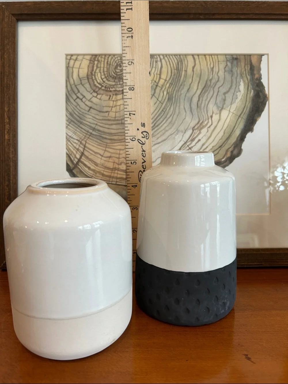 Magnolia Home Ivory vase and two complementary vases Neutral room accent/decor